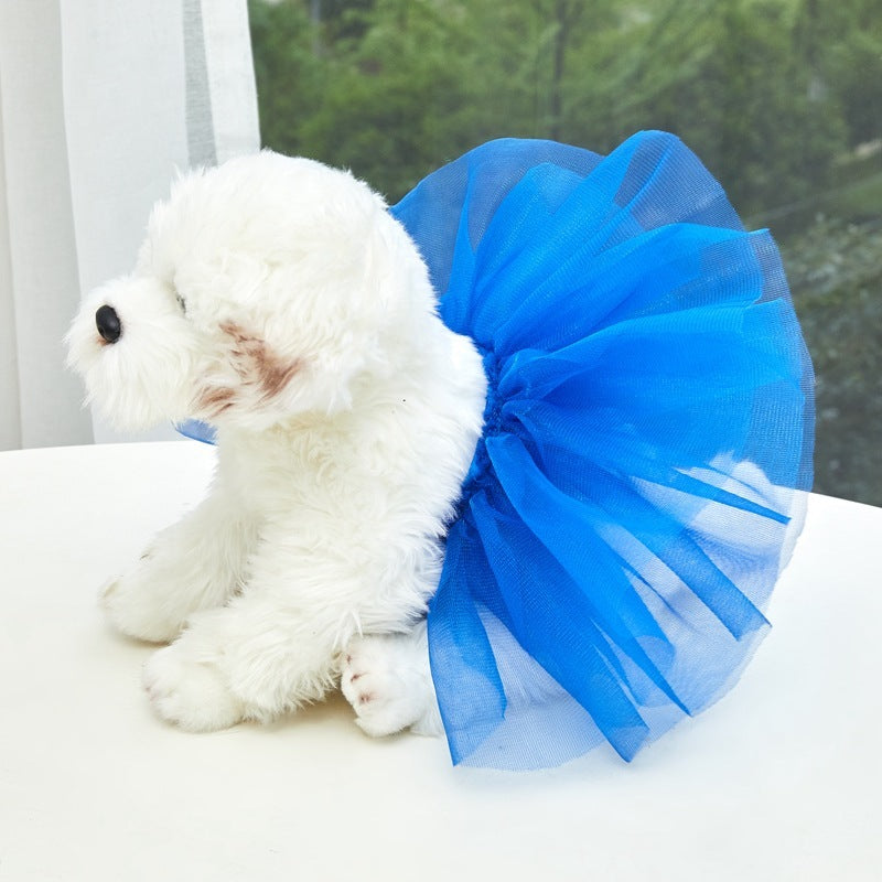 Pet TUTU Gauze Skirt Bright Silk Yarn Dog Strap Skirt