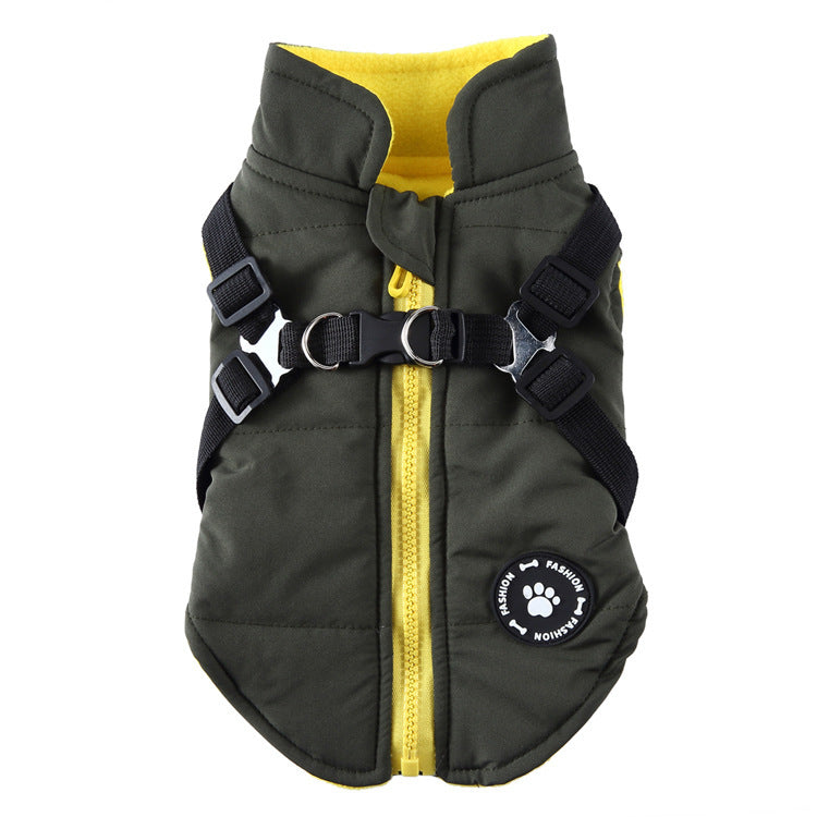 Chest Strap Jacket – Warm Cotton-Padded Coat for Dogs