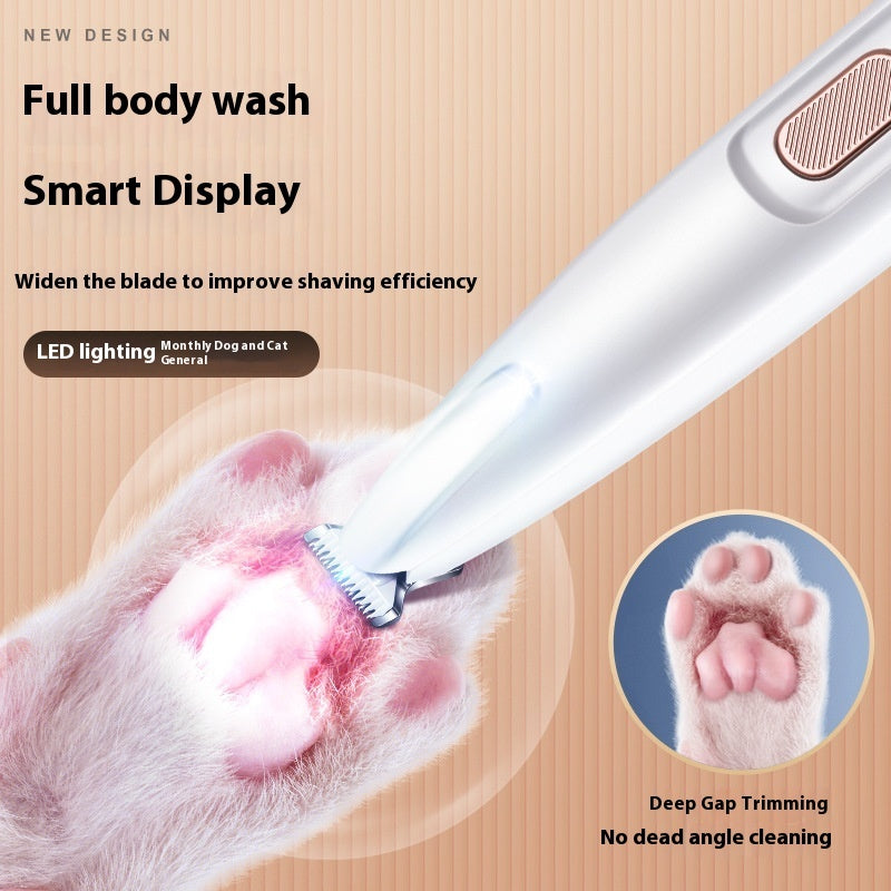 Pets Dog Paw Trimmer with LED Light – Waterproof Grooming Clippers