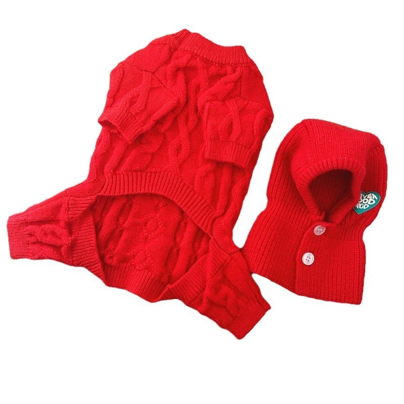 Knitted Four-Leg Pet Sweater – Warm Wool Outfit