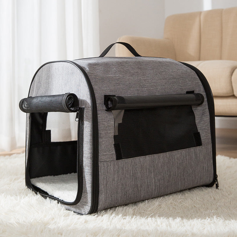 Portable Pet Travel Kennel – Washable Dog & Cat Kennel with Sunshade