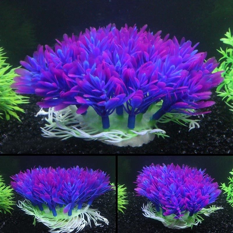 Purple Round Grass Aquarium Decoration – Fish Tank Landscaping Accessory
