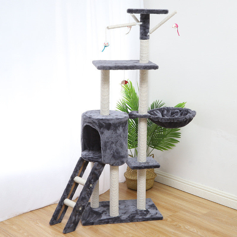 Cat Climber & House – Multi-Level Sisal Tower with Plush Perches