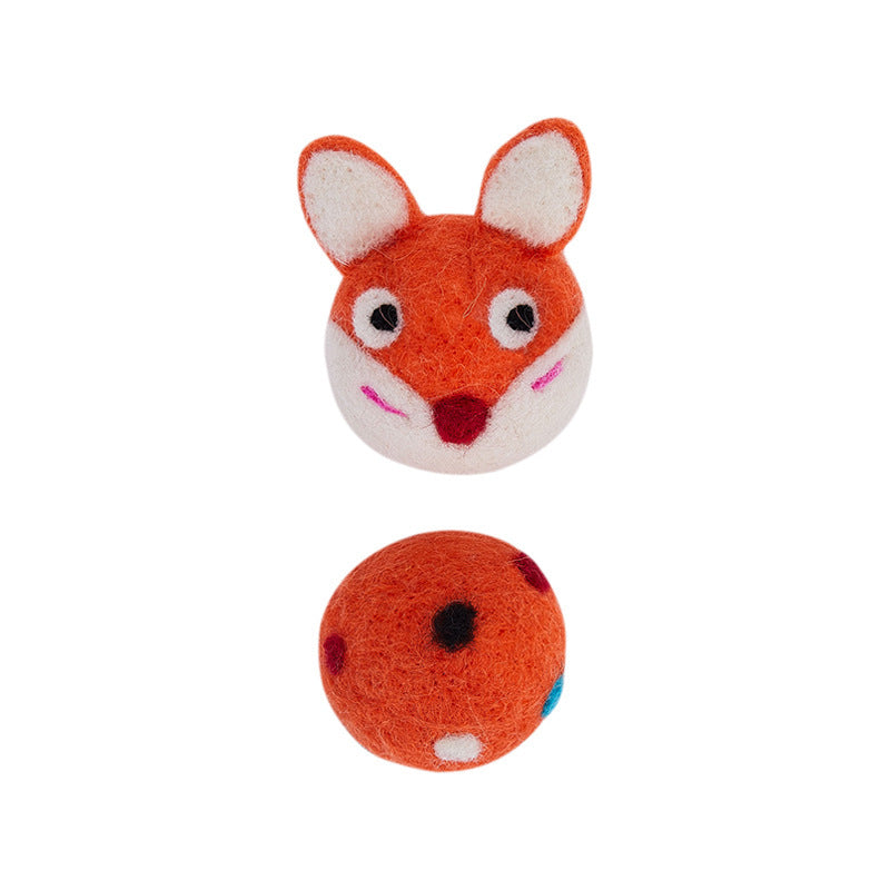 Colorful Felt Stretch Ball Cat Toy with Bell Sound