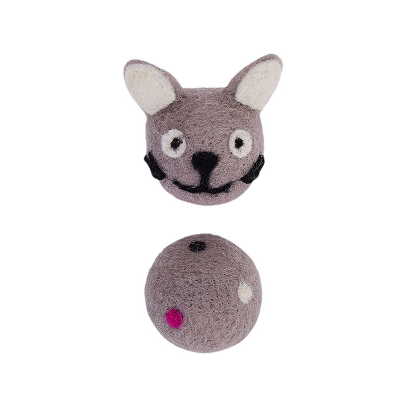 Colorful Felt Stretch Ball Cat Toy with Bell Sound