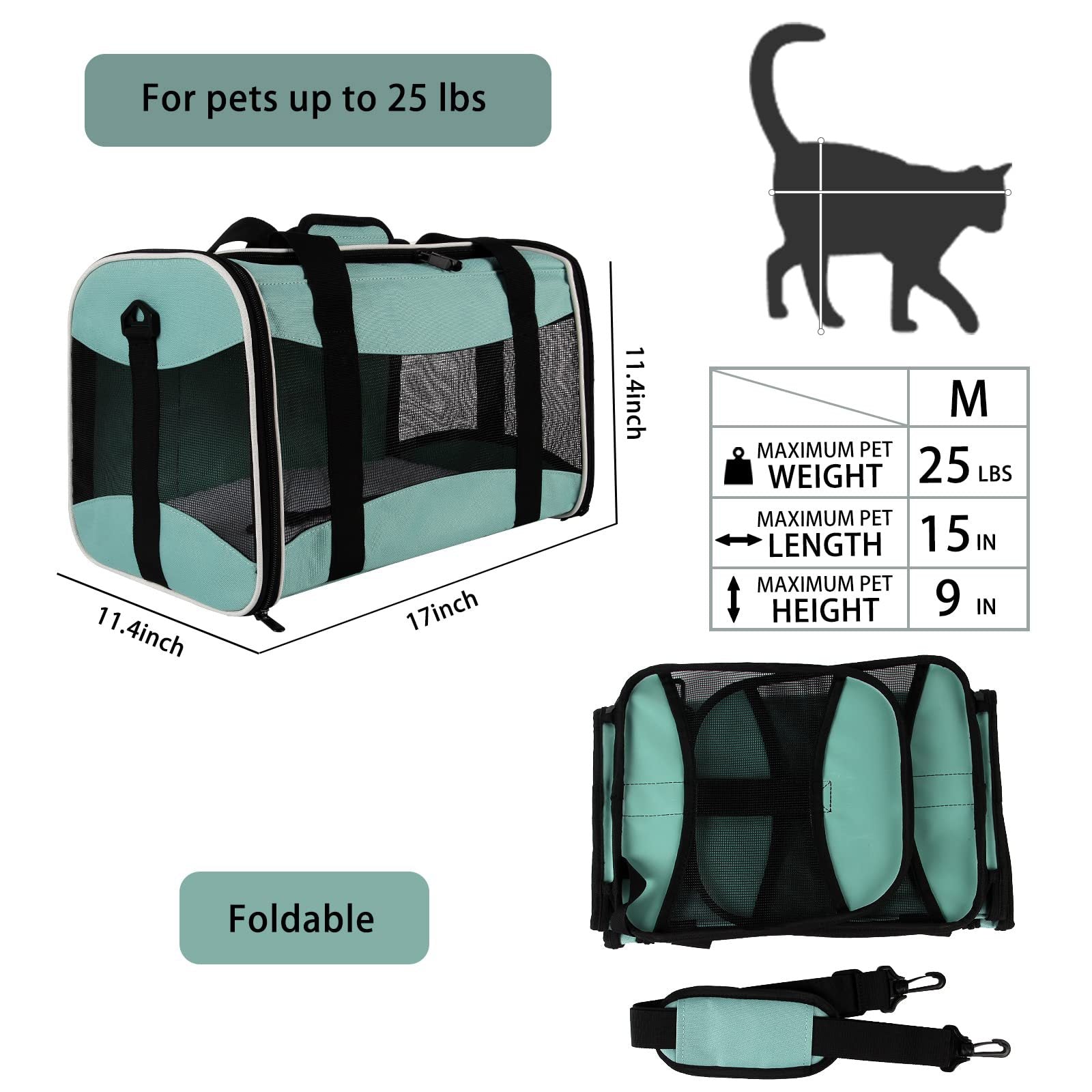 Portable Breathable Crossbody Pet Carrier – Foldable Travel Bag for Dogs & Cats