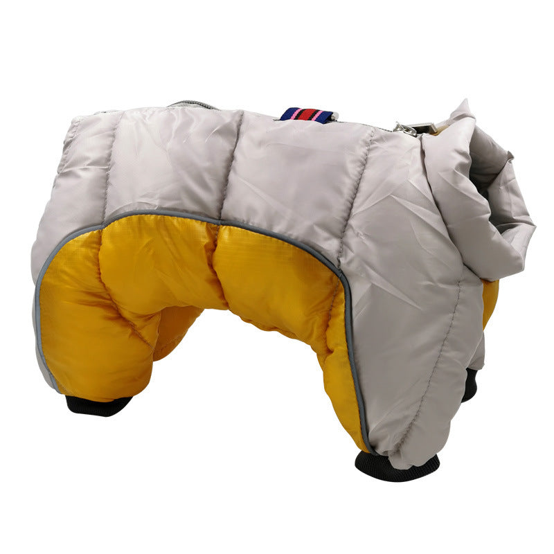 Dog cold four legged cotton jacket