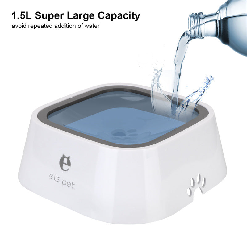 Pet Floating Water Bowl – Anti-Overflow Slow Feeder for Dogs & Cats