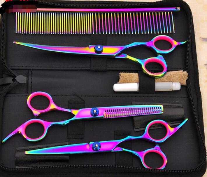 Professional Pet Grooming Scissors Set – 7-Piece Kit for Dogs & Cats