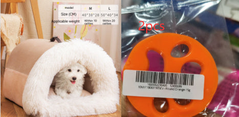 Portable Plush Pet Nest – Warm Semi-Enclosed Bed
