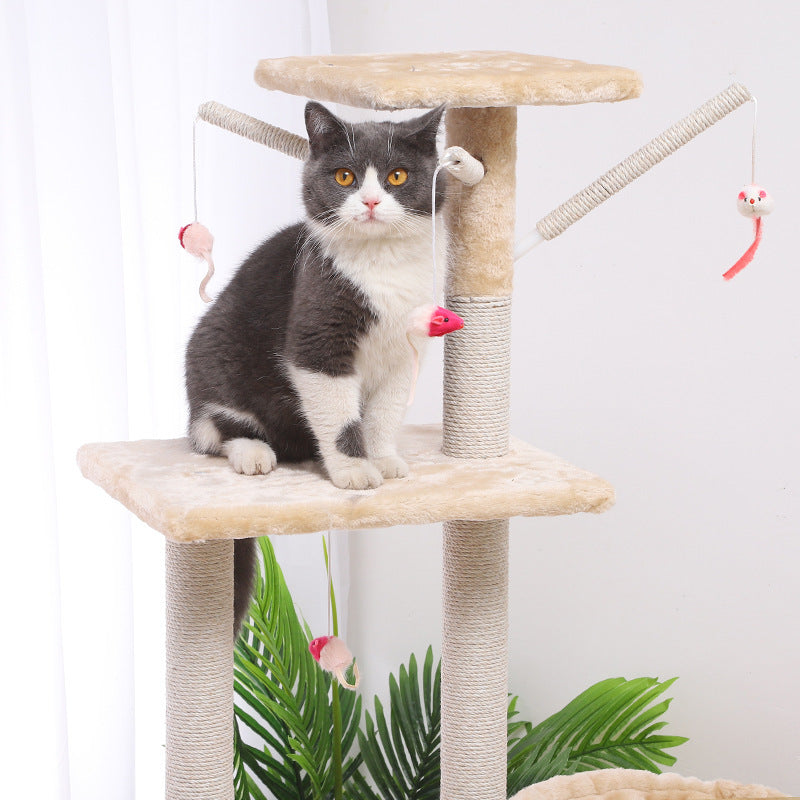 Cat Climber & House – Multi-Level Sisal Tower with Plush Perches