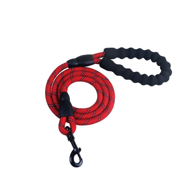 Reflective Nylon Dog Leash – Soft Foam Handle & Heavy-Duty Rope