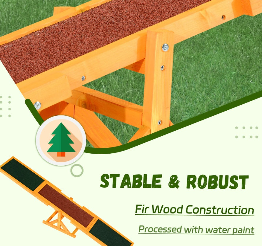 Wooden Dog Agility Seesaw – Weather-Resistant Training & Exercise Equipment