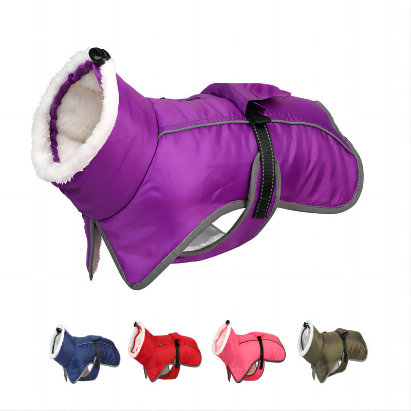 Pet Autumn And Winter Clothes Thick Warm Waterproof Cold-proof Cotton Coat Pet Clothing Dog Clothes