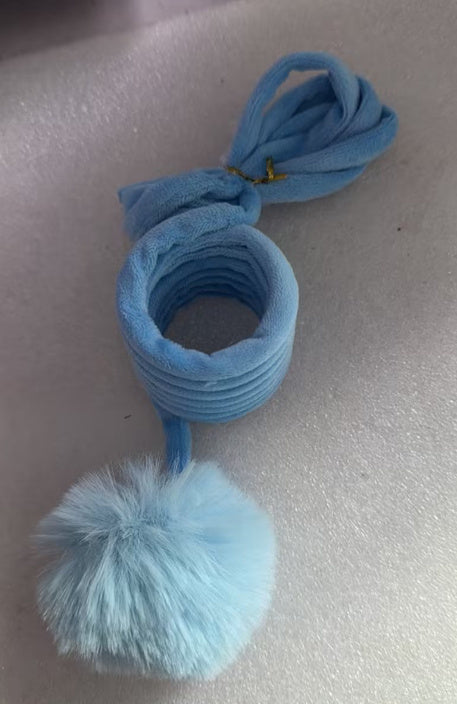 Feather wand toy for interactive cat play