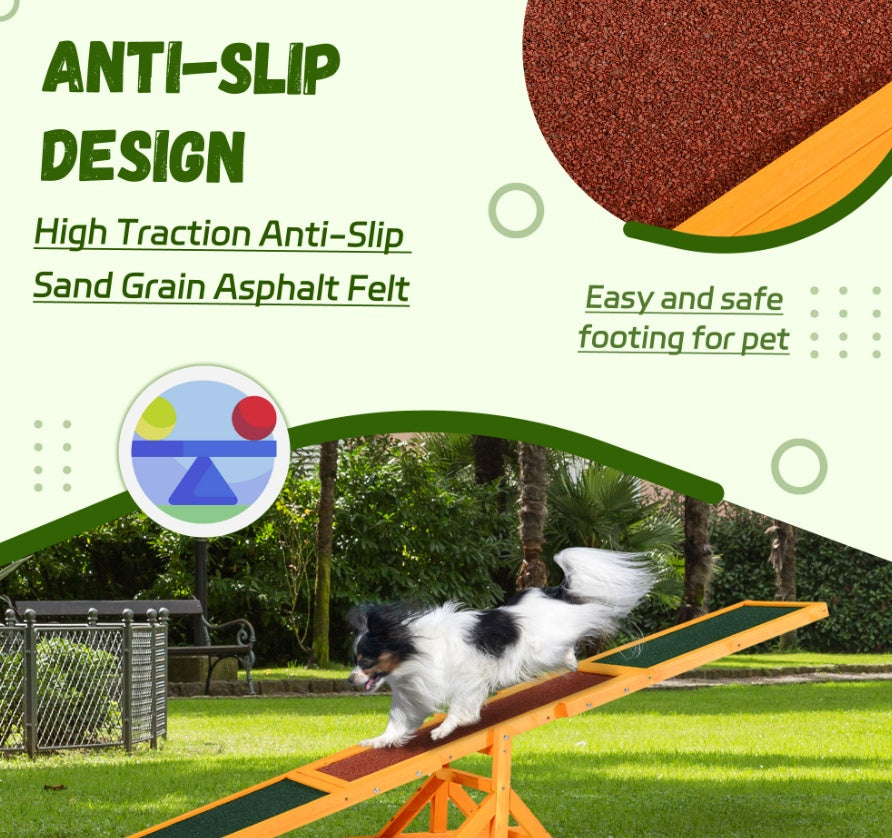 Wooden Dog Agility Seesaw – Weather-Resistant Training & Exercise Equipment