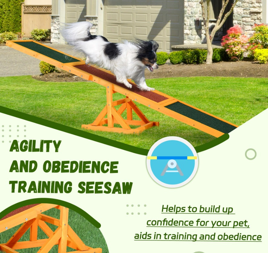 Wooden Dog Agility Seesaw – Weather-Resistant Training & Exercise Equipment