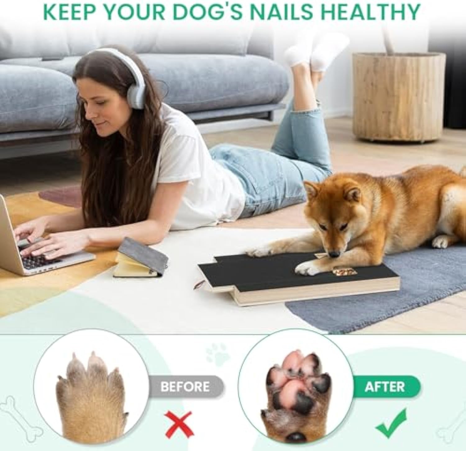 Dog Nail Scratch Board – Stress-Free Nail File with Treat Box for All Sizes