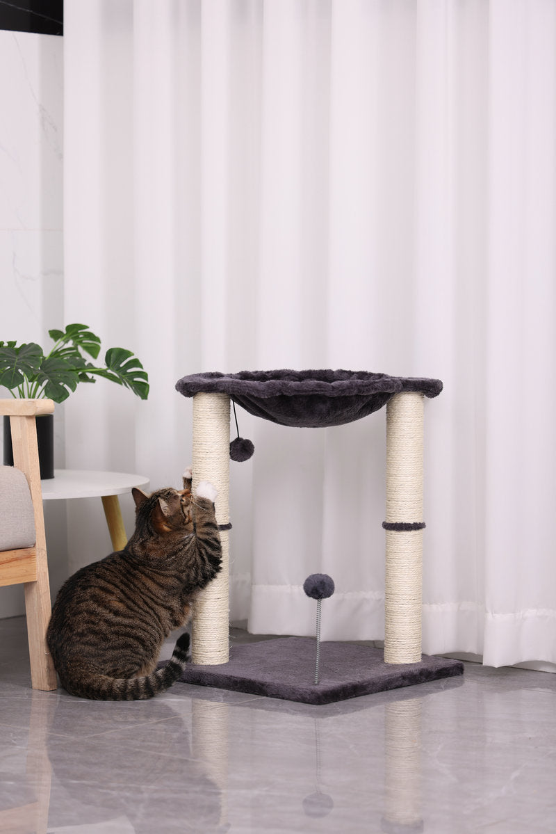 Integrated Cat Scratching Post with Nest – Wooden Cat Tower