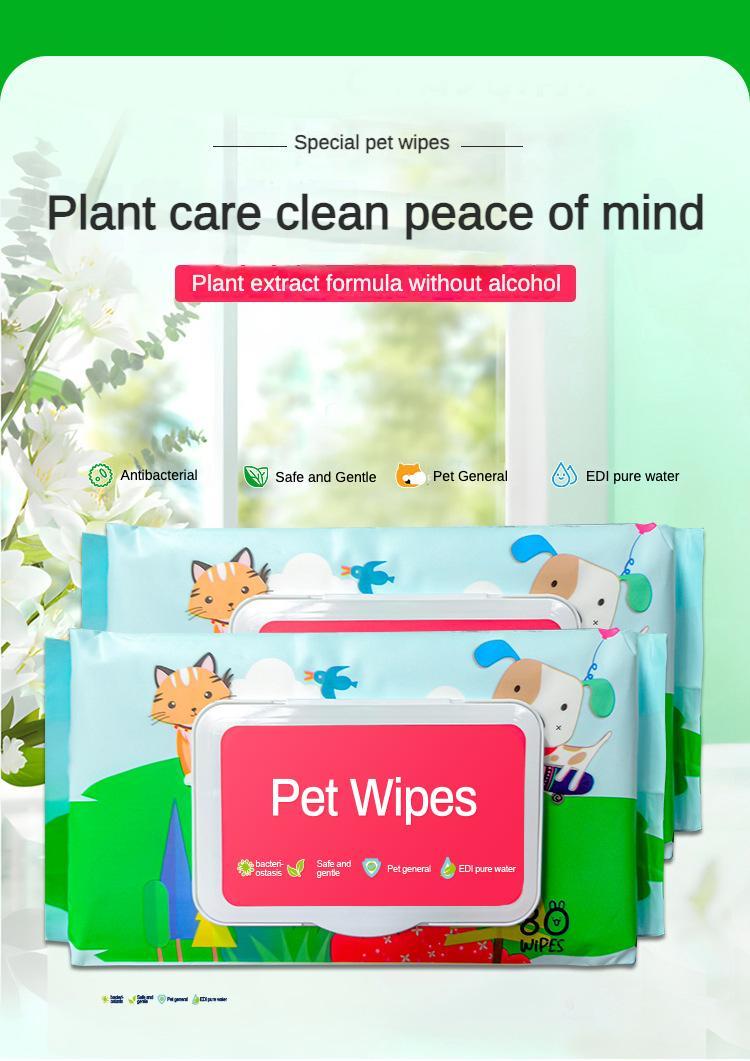Dog & Cat Wet Wipes – Fragrance-Free, Plant-Based Gentle Cleansing Wipes