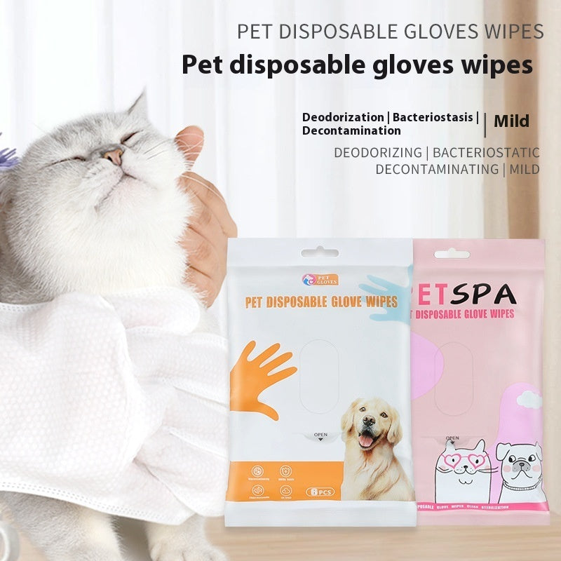 Pet Wipes Gloves – Dry Cleaning & Deodorizing Gloves for Dogs & Cats