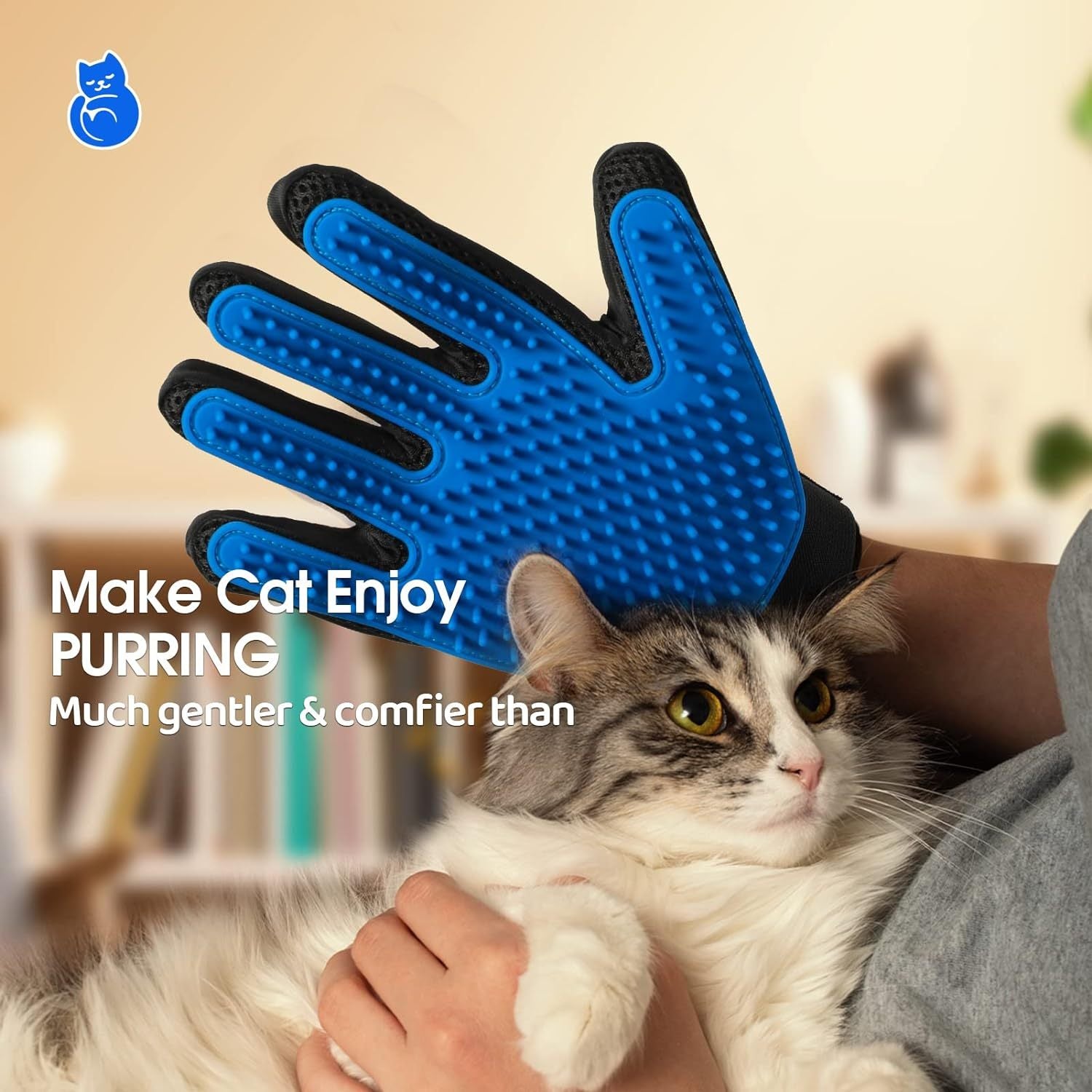 Upgrade Pet Grooming Gloves – Gentle Shedding & Bathing Mitts for Dogs, Cats & Horses