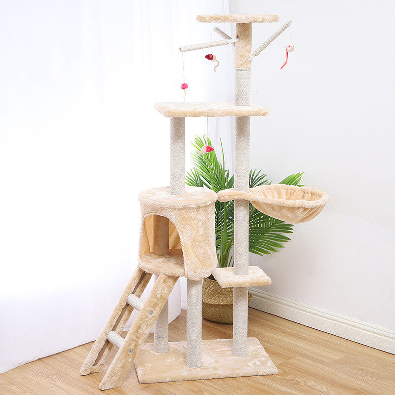 Cat Climber & House – Multi-Level Sisal Tower with Plush Perches