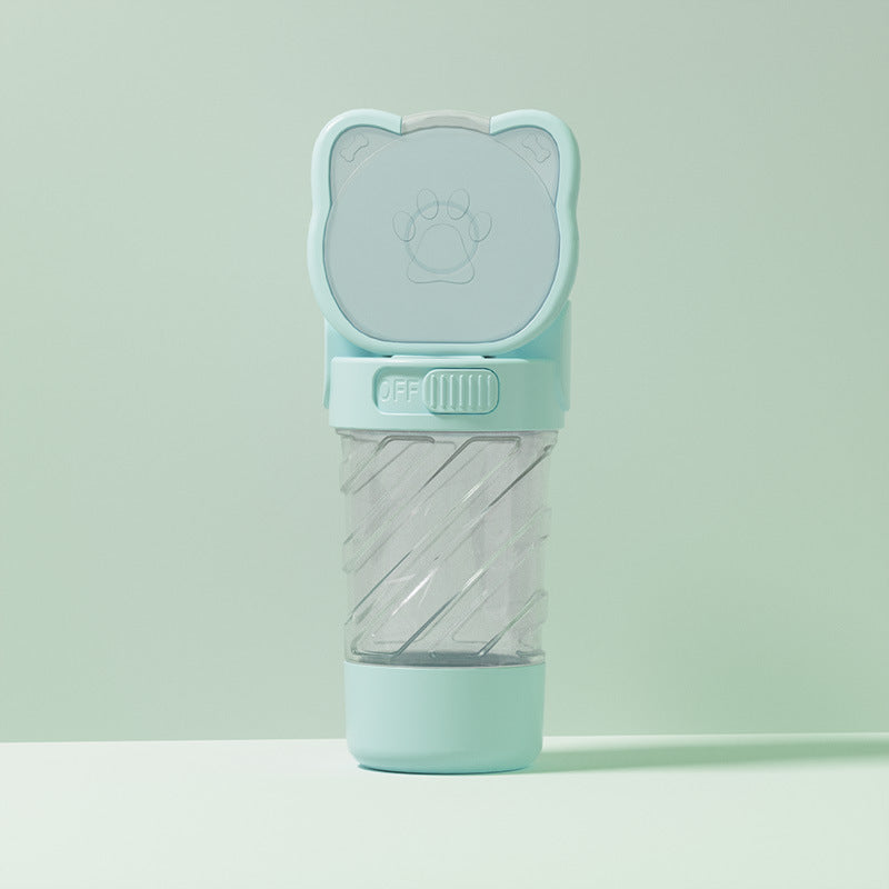 3-in-1 Portable Pet Water Bottle – Outdoor Dispenser with Food Container & Waste Bag Holder