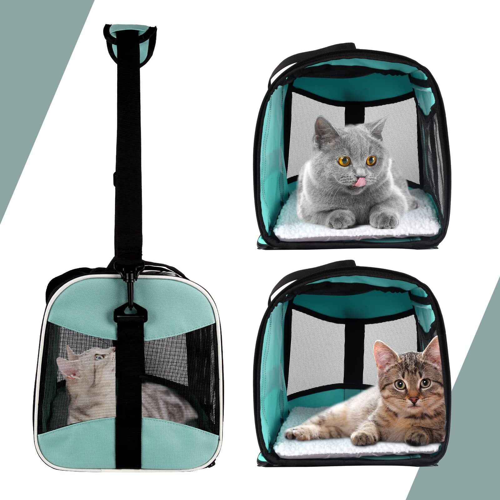 Portable Breathable Crossbody Pet Carrier – Foldable Travel Bag for Dogs & Cats