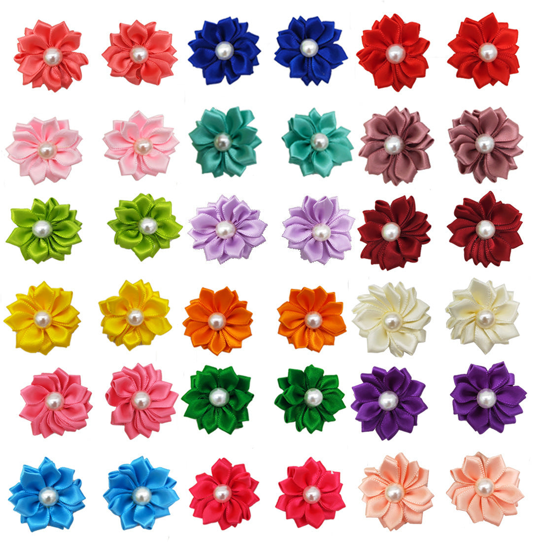 Pet Supplies Head Flower Bow Rubber Band Petal Pearl