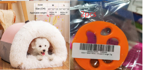 Portable Plush Pet Nest – Warm Semi-Enclosed Bed