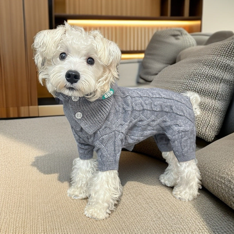 Autumn And Winter New Pet Four-leg Knitted Warm Sweater