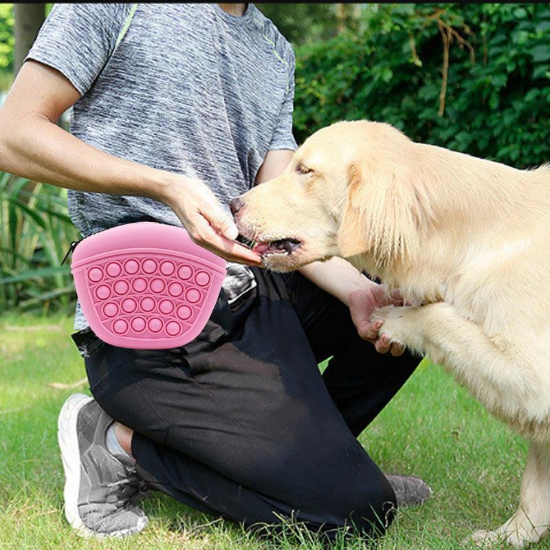 Silicone Dog Treat Pouch – Portable Training Waist Bag for Pets