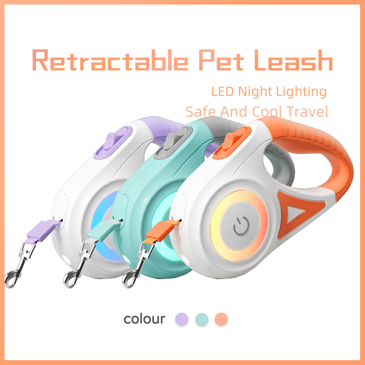 Retractable Dog Leash & Collar Set – Spotlight Automatic Traction Rope