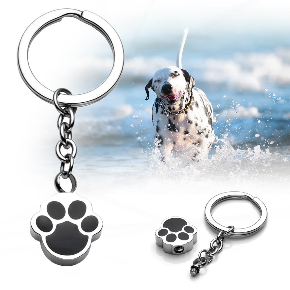 Dog Paw Urn Pendant – Stainless Steel Memorial Keepsake Necklace