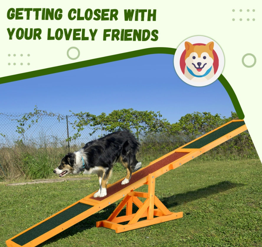 Wooden Dog Agility Seesaw – Weather-Resistant Training & Exercise Equipment