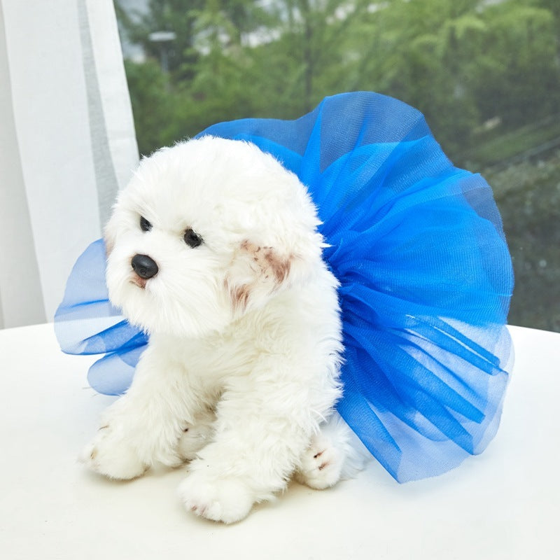 Pet TUTU Gauze Skirt Bright Silk Yarn Dog Strap Skirt