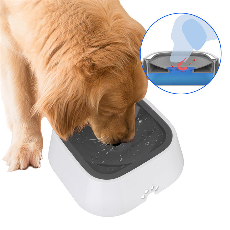 Pet Floating Water Bowl – Anti-Overflow Slow Feeder for Dogs & Cats