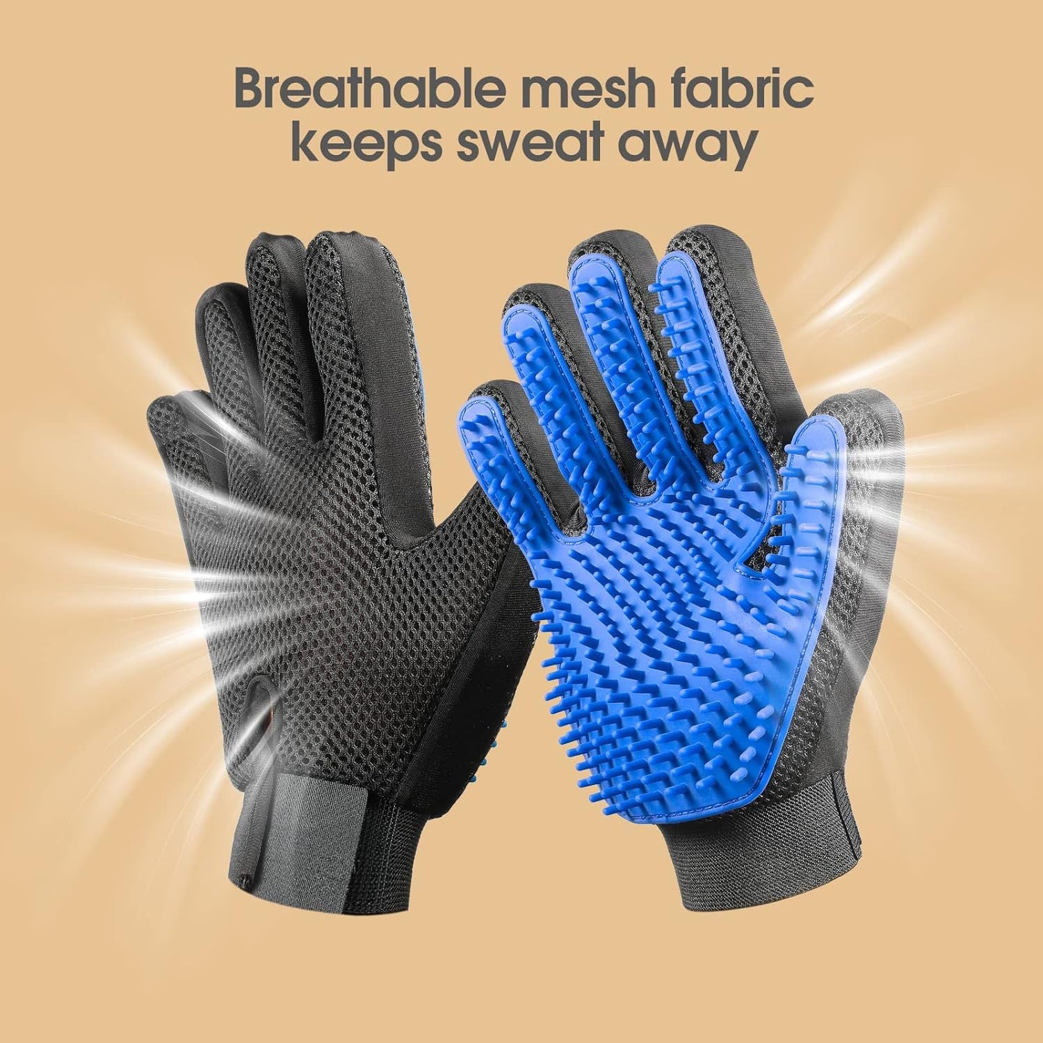 Upgrade Pet Grooming Gloves – Gentle Shedding & Bathing Mitts for Dogs, Cats & Horses